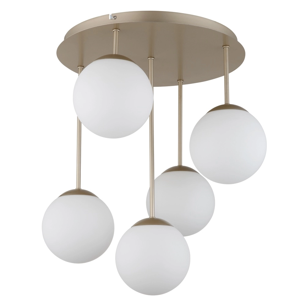 5-light ceiling lamp Harmon Champagne Globo 9007371580545