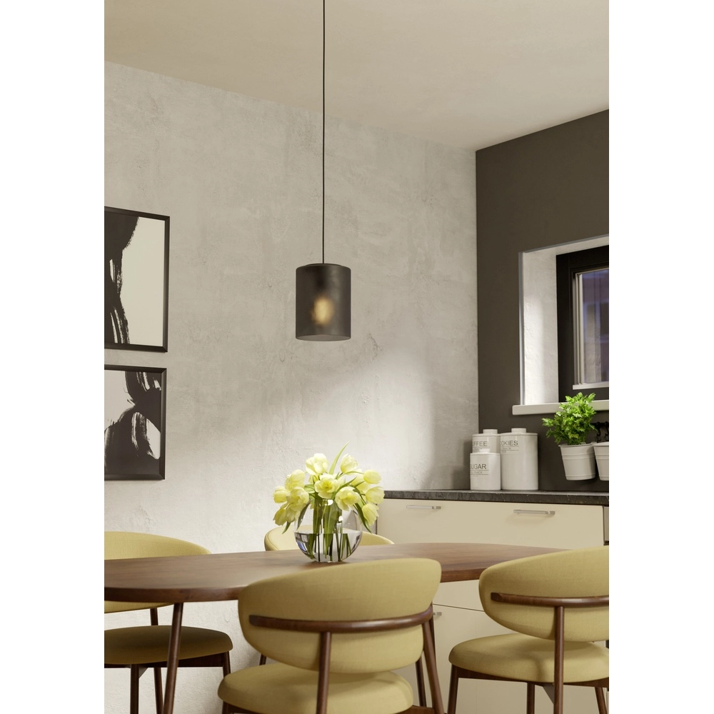 Pendant lamp Colomera Ø 15cm - smoke frosted glass Eglo 9008606307142
