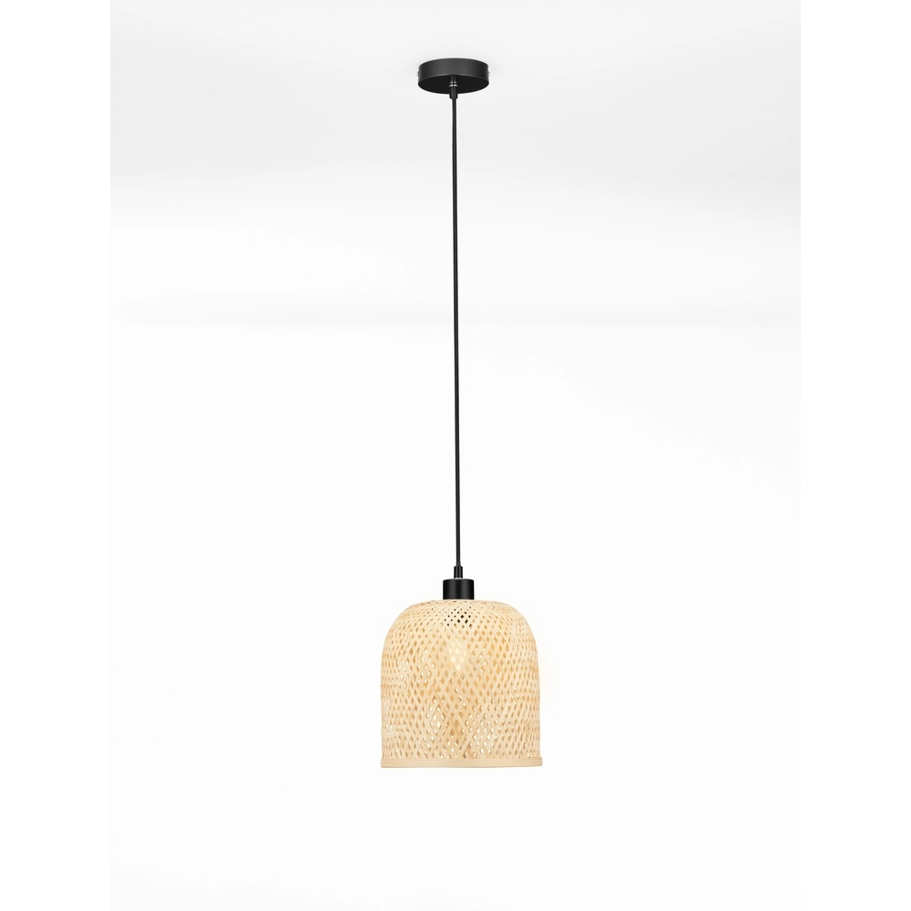 Pendant lamp Intra black with bamboo cap Lyora 5212017454829