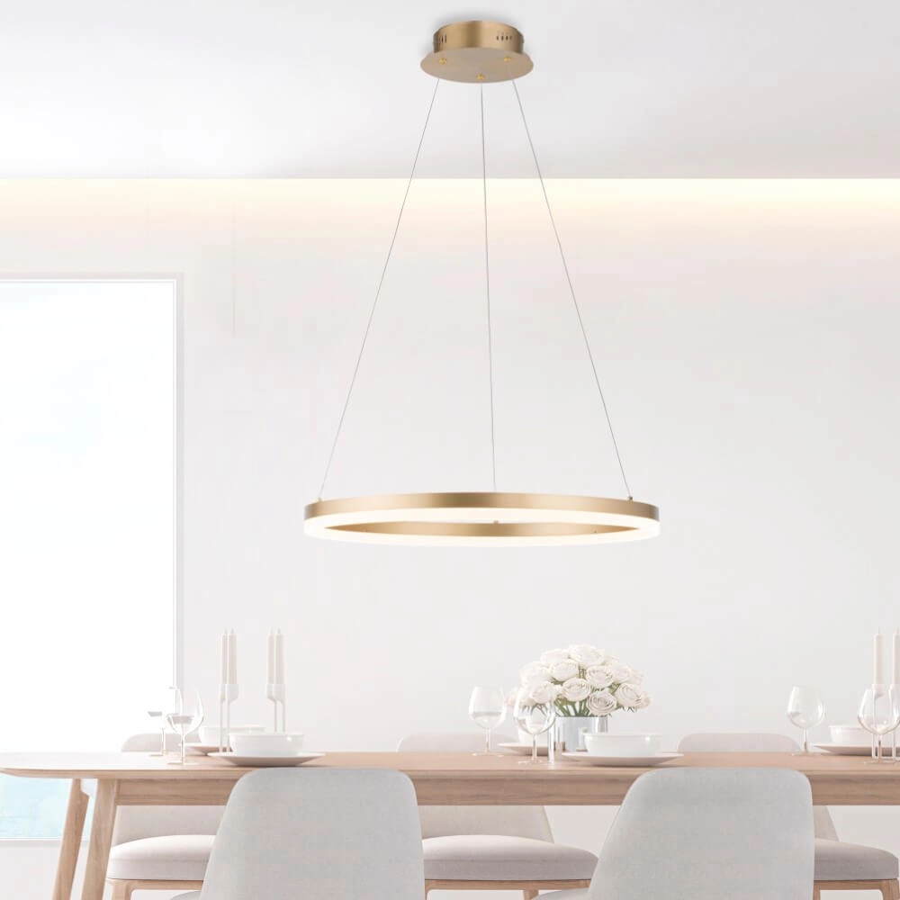 Modern pendant lamp Titus Ø 60cm antique brass Paul Neuhaus 4012248362853