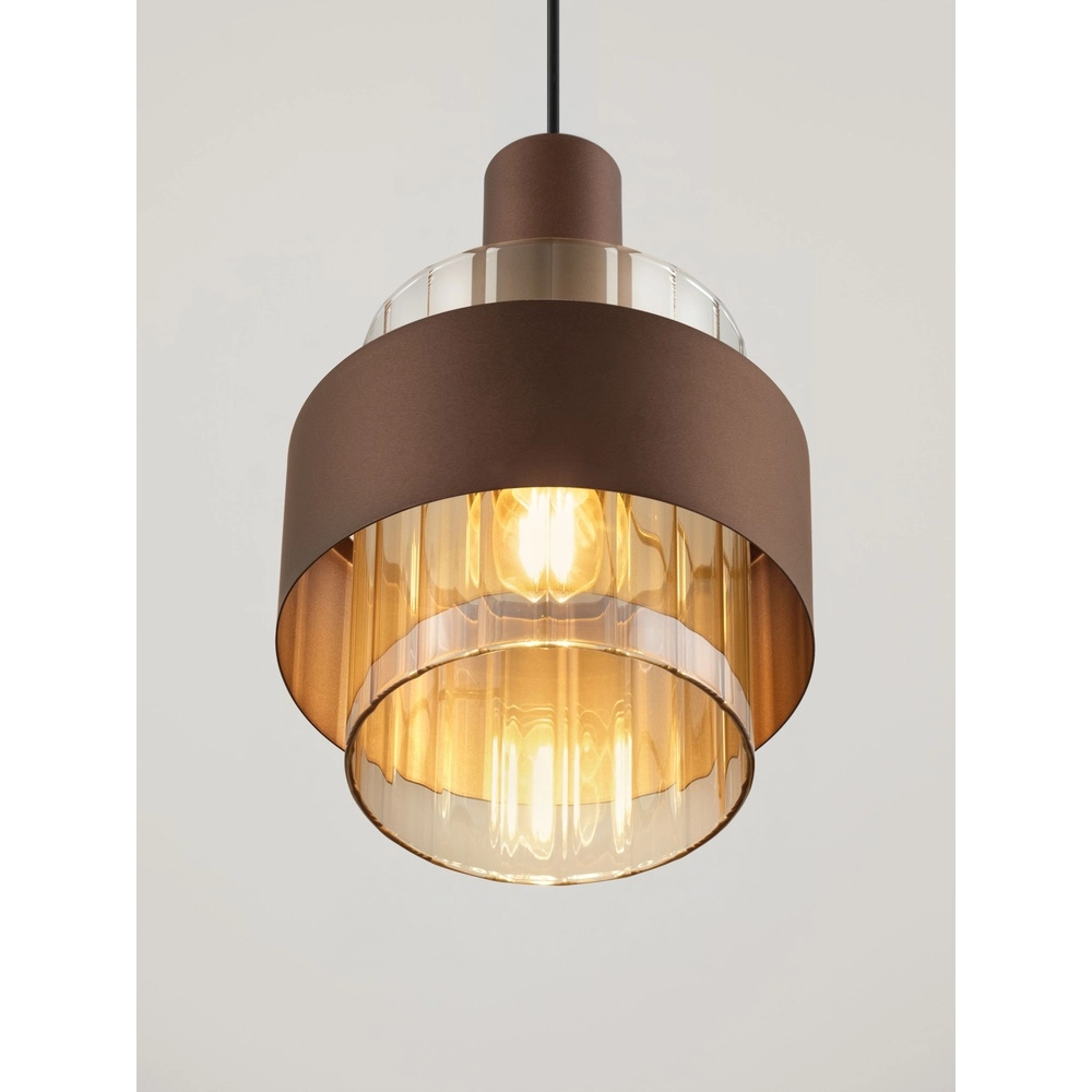 Modern pendant lamp Serena coffee brown Ø 18.5cm Lyora 5212063501133