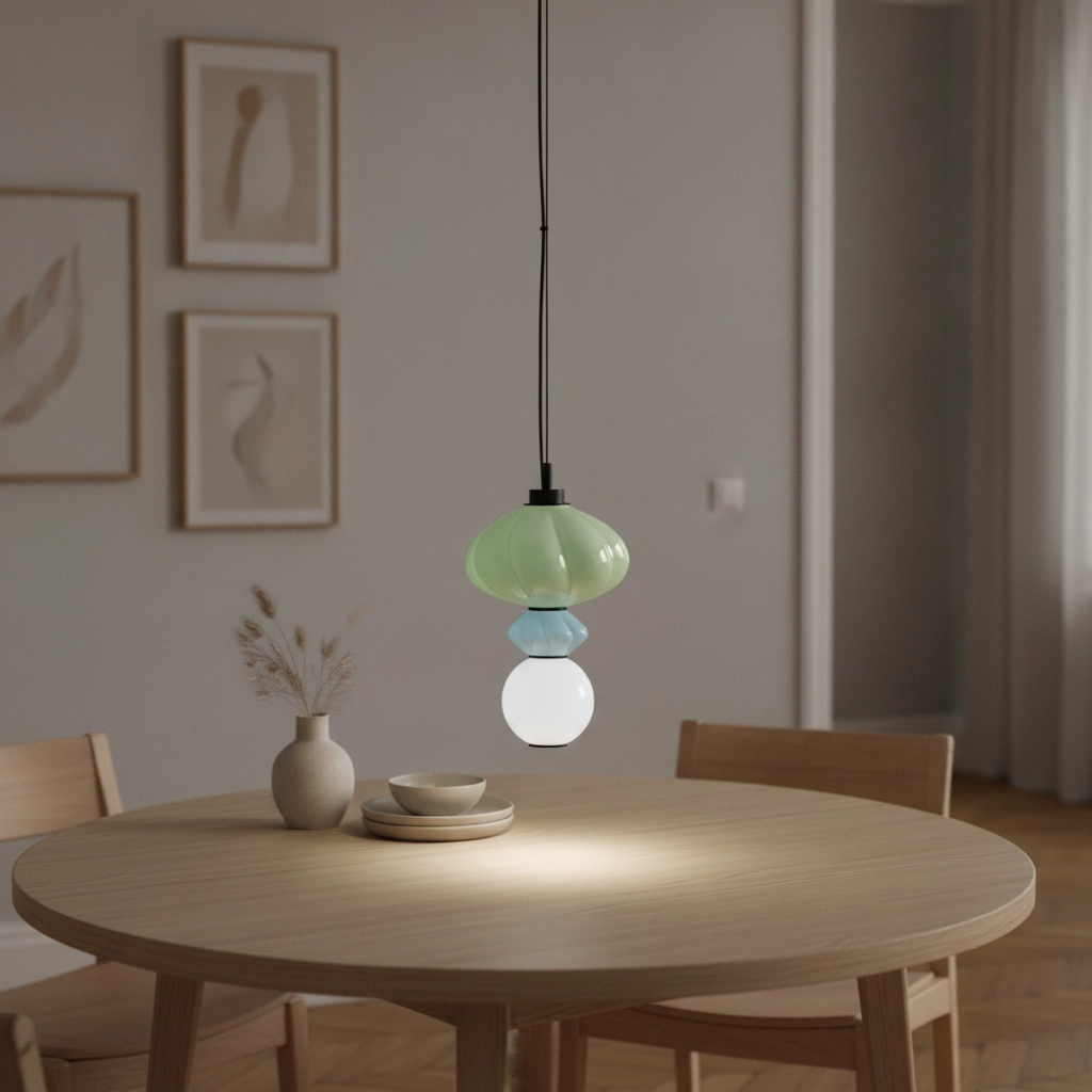 Pendant lamp Oneta green - blue -white