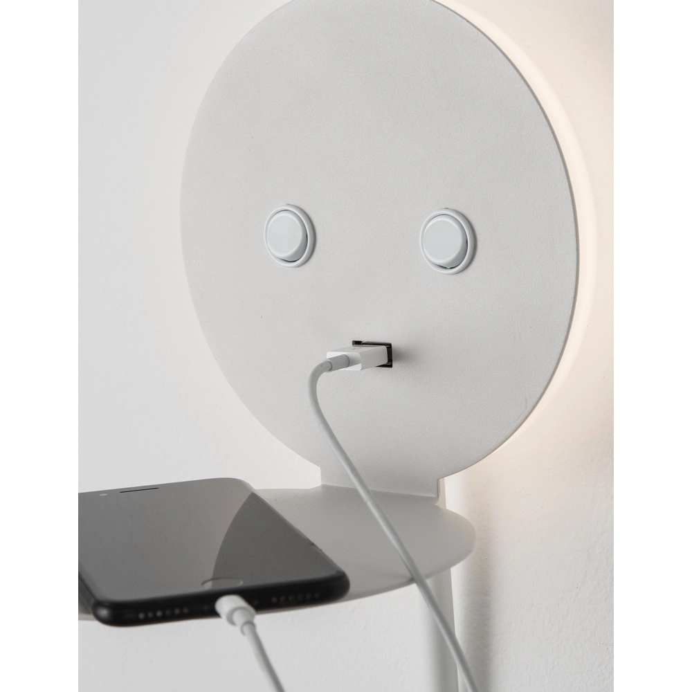 Bedside lamp Eclip White with USB Lyora 5212017423689