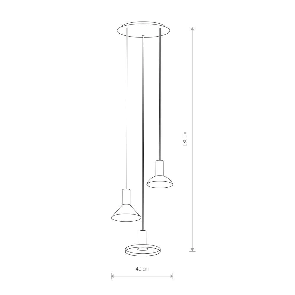 3-light pendant lamp Hermanos black Lyora 5903139109055