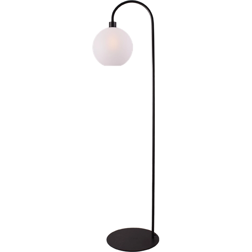 Floor lamp Lazise black with white glass