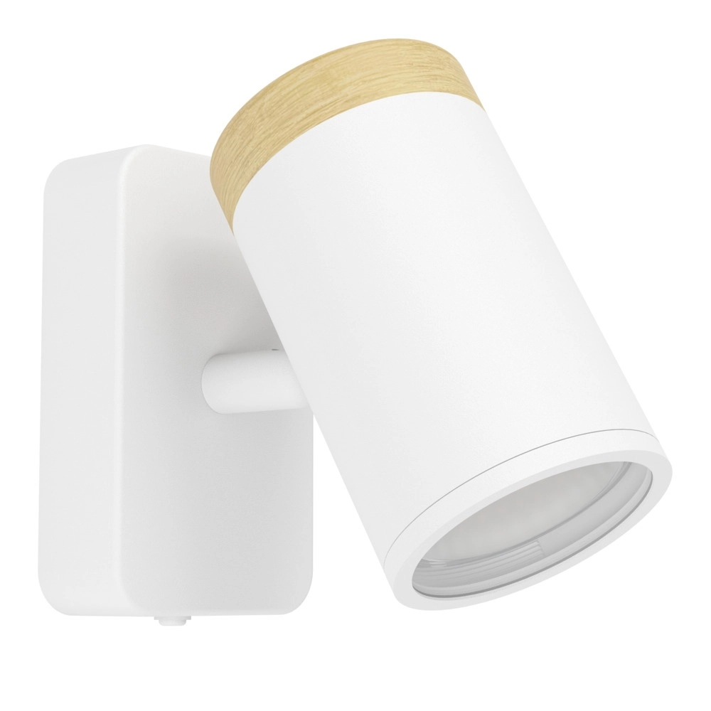 Wall lamp Consuma Single white with wood