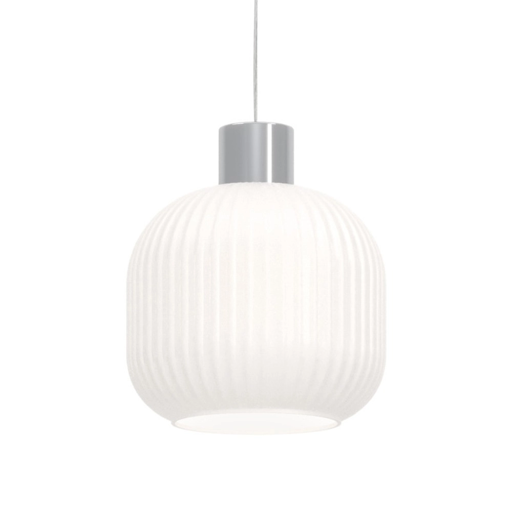 Design pendant lamp Dasmina chrome with white Ø 20cm