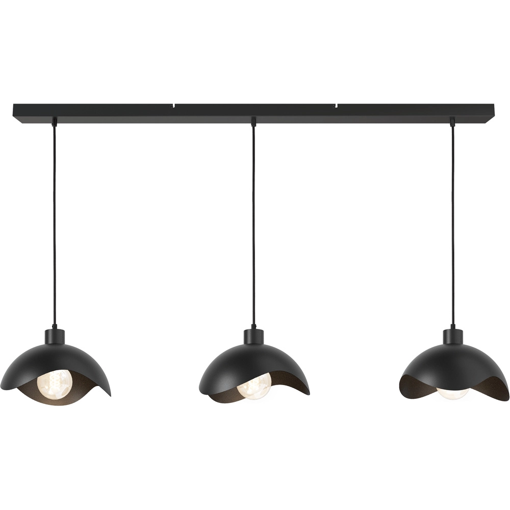 Office pendant lamp Volta 3x Ø30cm - black