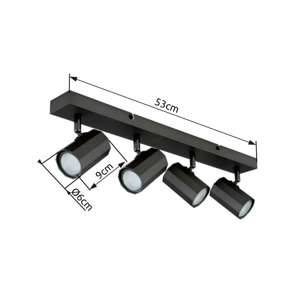 Grey ceiling lamp James 4-light Globo 9007371450848