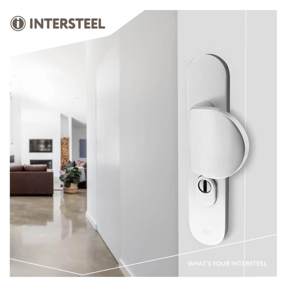 Front door fittings oval Vurano Core pull protection PC 72mm stainless steel Intersteel 8714186447758