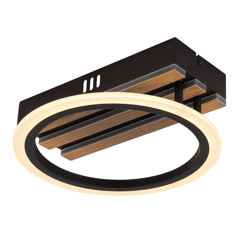 Ceiling lamp Blevins black with wood Globo 9007371569168