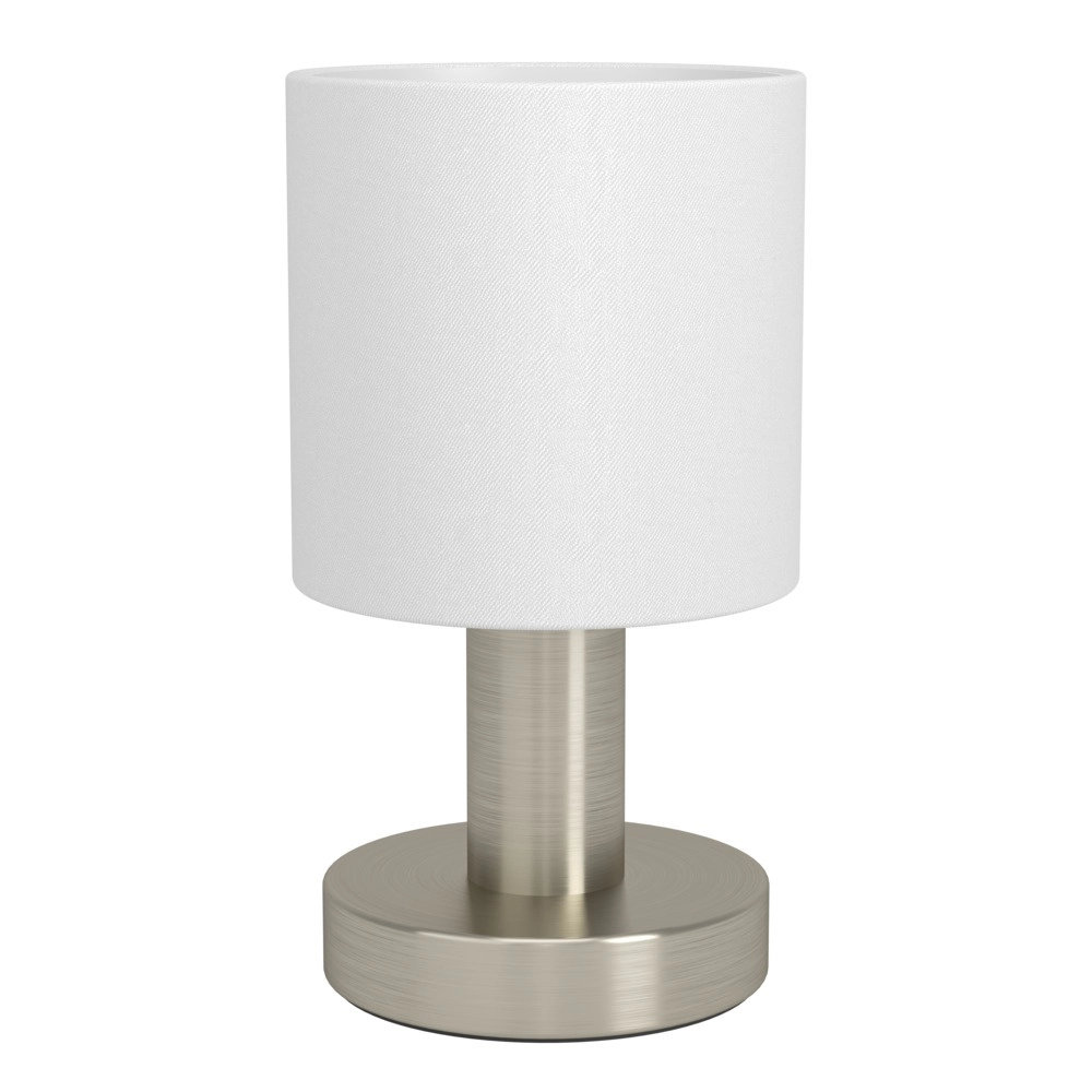 Table lamp Montetto nickel with white cap