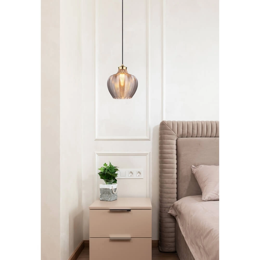 Pendant lamp Jessica with coloured glass Ø 26cm Globo 9007371481118