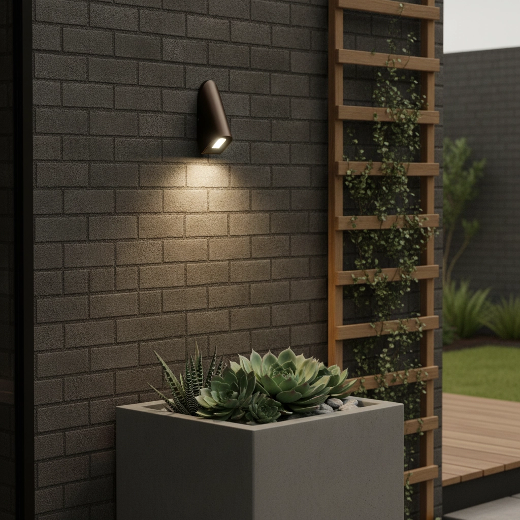 Sleek wall lamp Soren Rusty brown