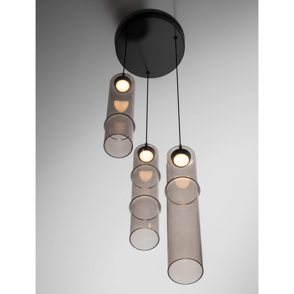Unique pendant lamp Sano 3-light smoke glass Lyora 5212017474032