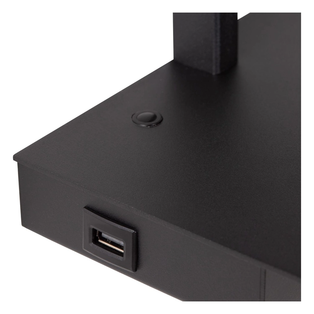 Design bedside lamp Gregory black with USB charging point Lucide 5411212303370