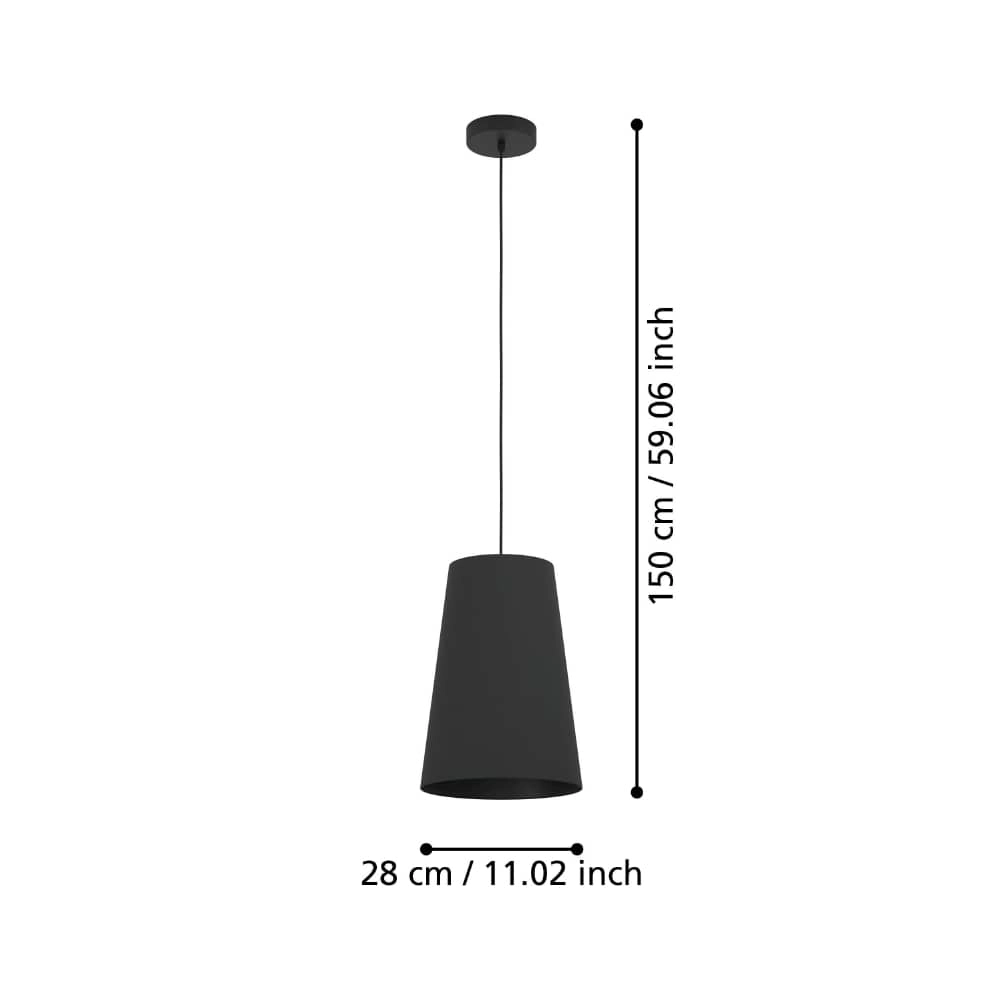 Hanging lamp Petrosa with black hood Stars of Light 9008606238118