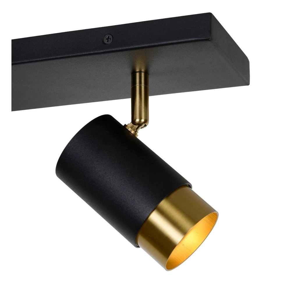 Ceiling spotlight Floris Double Black Lucide 5411212351784