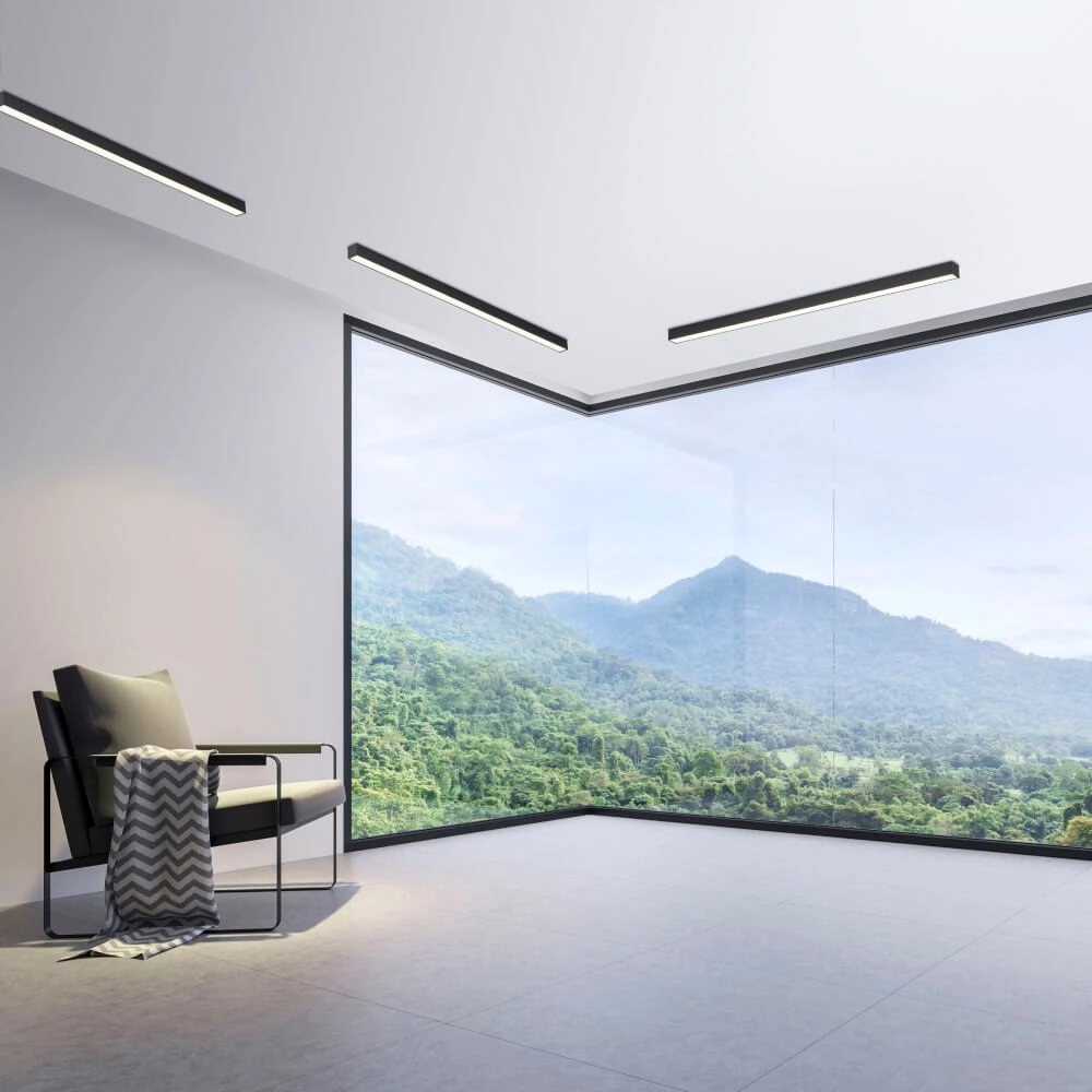 Sleek ceiling lamp Pure Lines Straight anthracite Paul Neuhaus 4012248357903