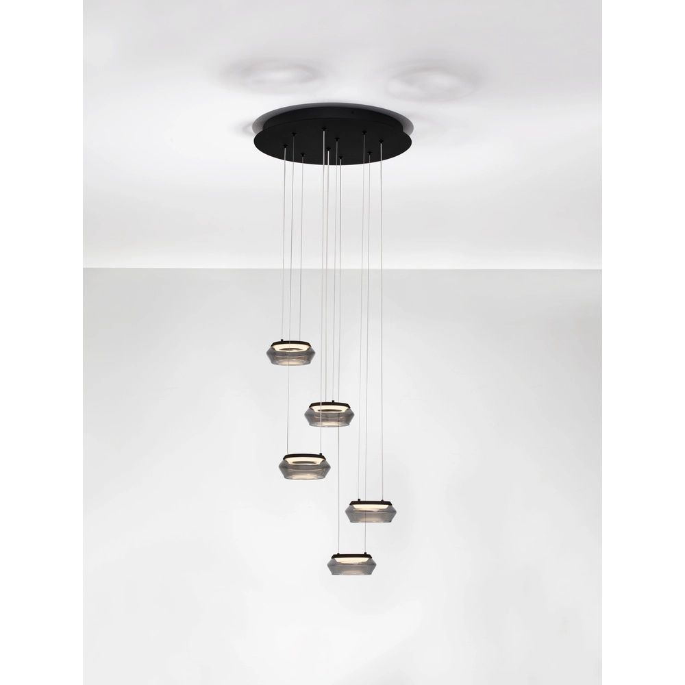Sleek pendant lamp Jailyn round 5-lights Lyora 5212017468406