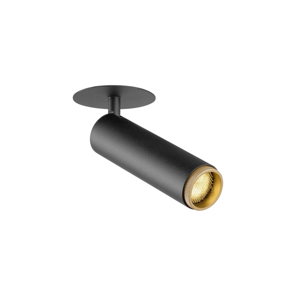 Recessed spotlight Grip! M black with gold 3000K