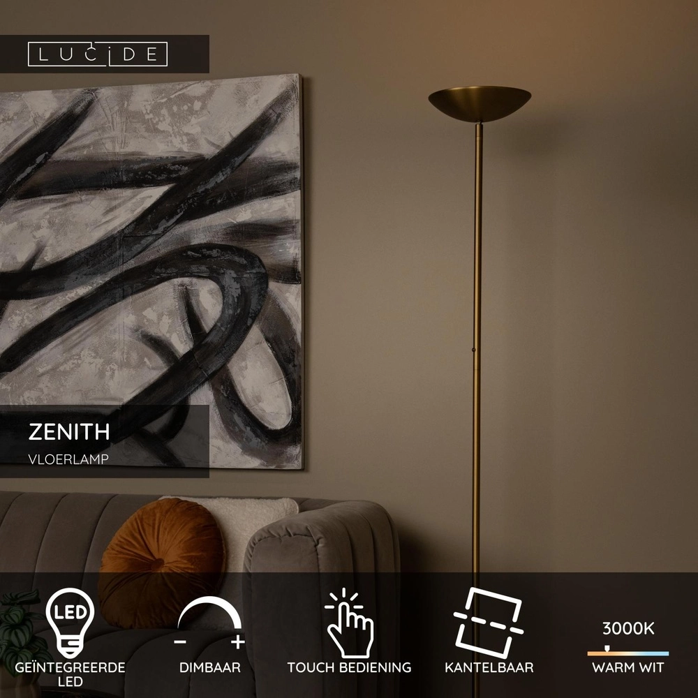 Design floor lamp Zenith Gold Lucide 5411212194053