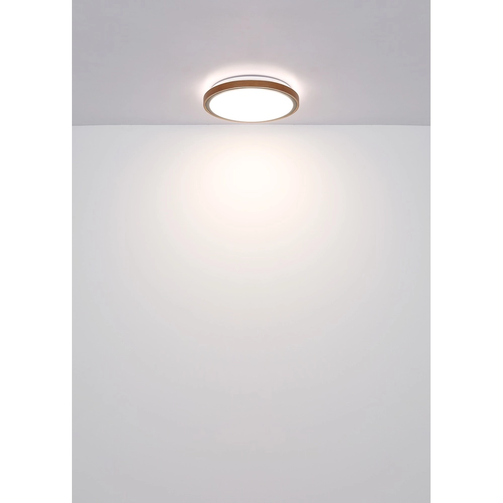 Ceiling lamp Bruno Ø 36cm black with wood Globo 9007371474592