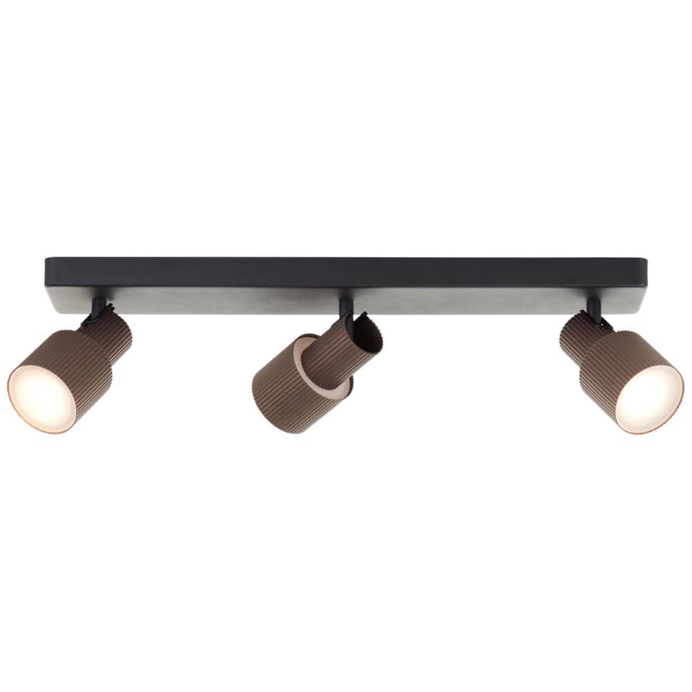 3-light surface-mounted spotlight Cadiz black with bronze