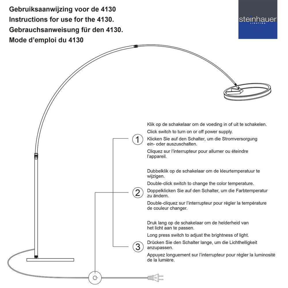 Design arc lamp Ringlux metal Steinhauer 8712746177282