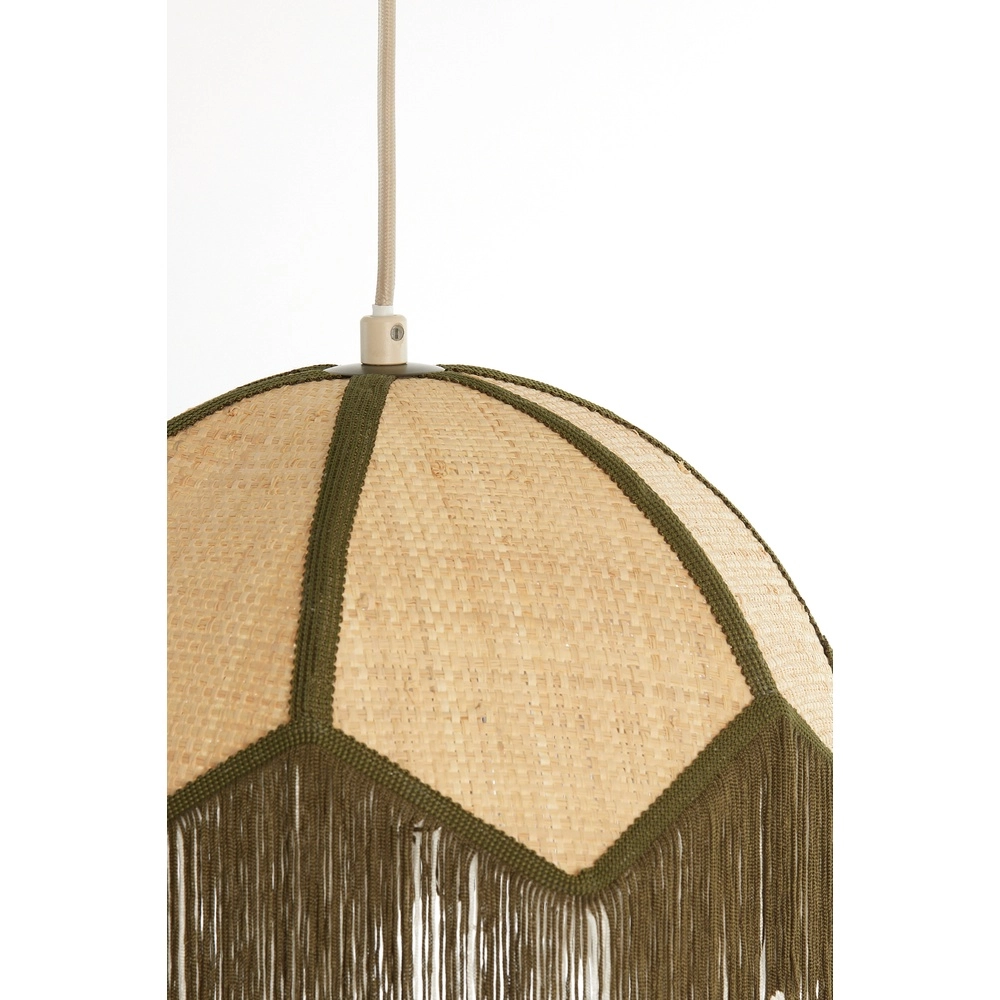 Ø 35cm pendant lamp Sulina raffia with greenery Light & Living 8717807762377