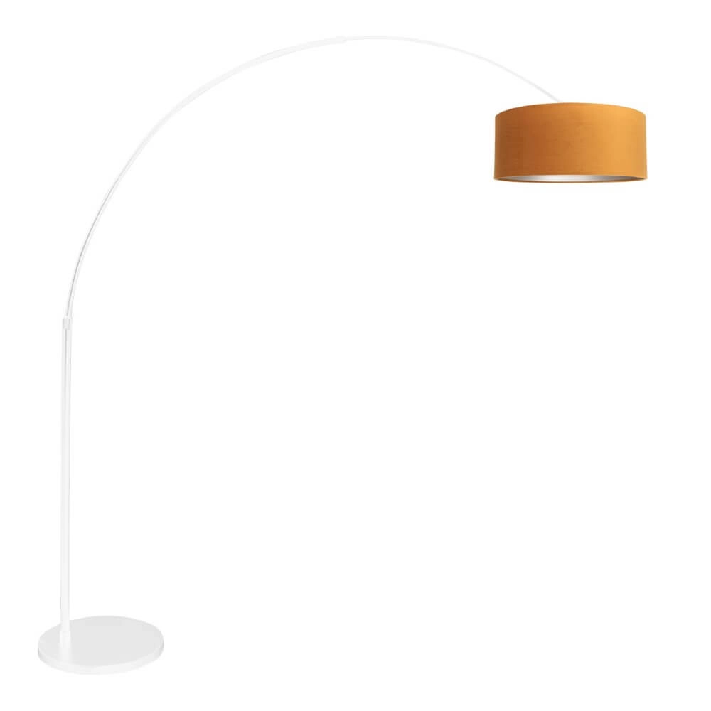 Modern arc lamp Sparkled with velvet shade