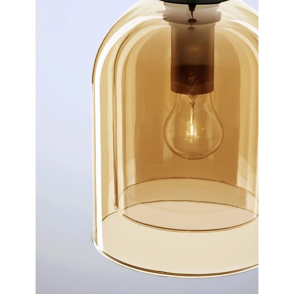 Pendant lamp Velor Single black with amber glass Lyora 5212017431202