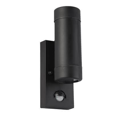 Plastic wall spot Coastal Up - Down 2-light with black sensor Searchlight 5053423092607