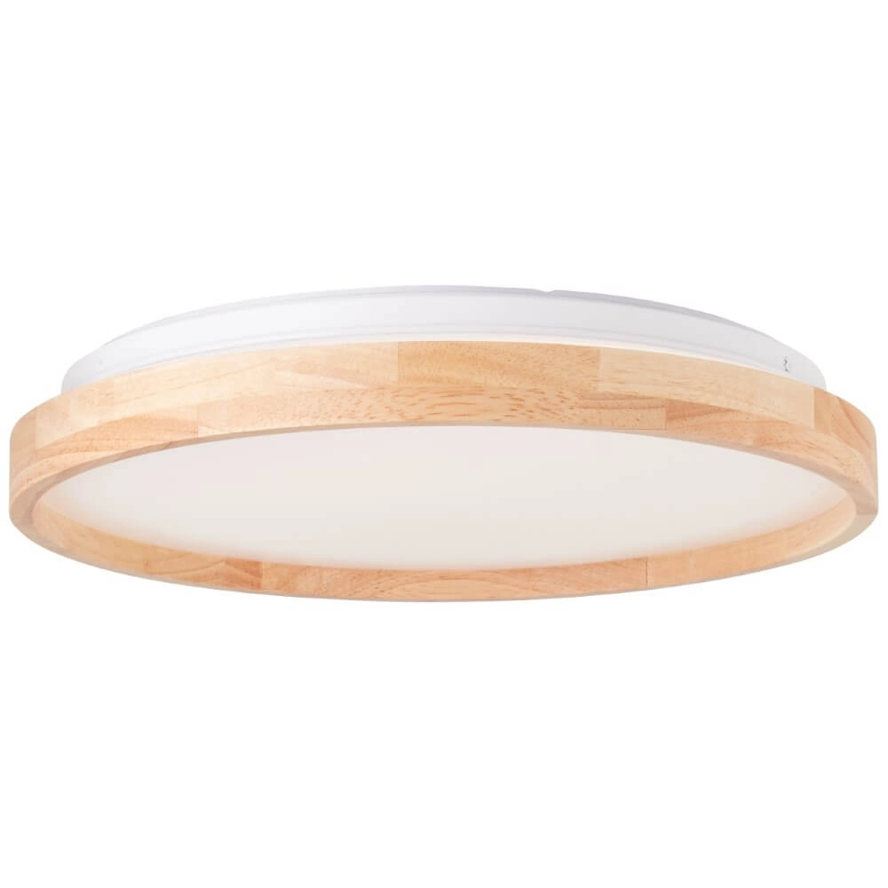 Ceiling light Alson Ø 39.5cm white with wood Brilliant 4004353411335