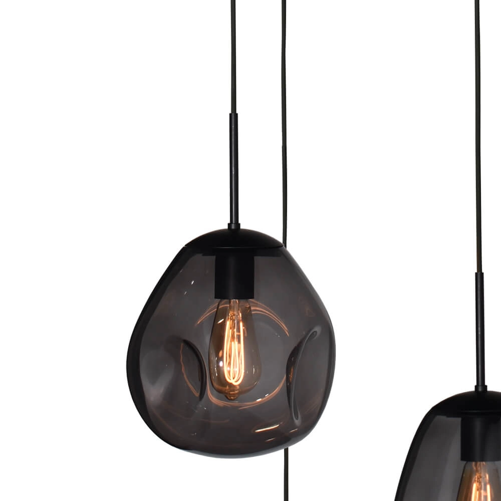 Pendant hanging lamp Lava 3x smoke glass Masterlight 8718121286464