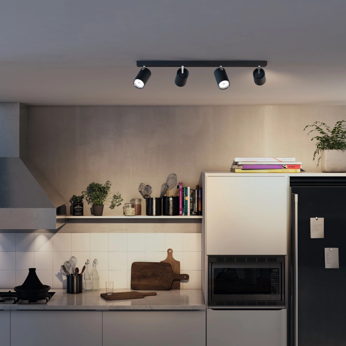 Spot lamp Kosipo 4-light black Philips 8718696164945