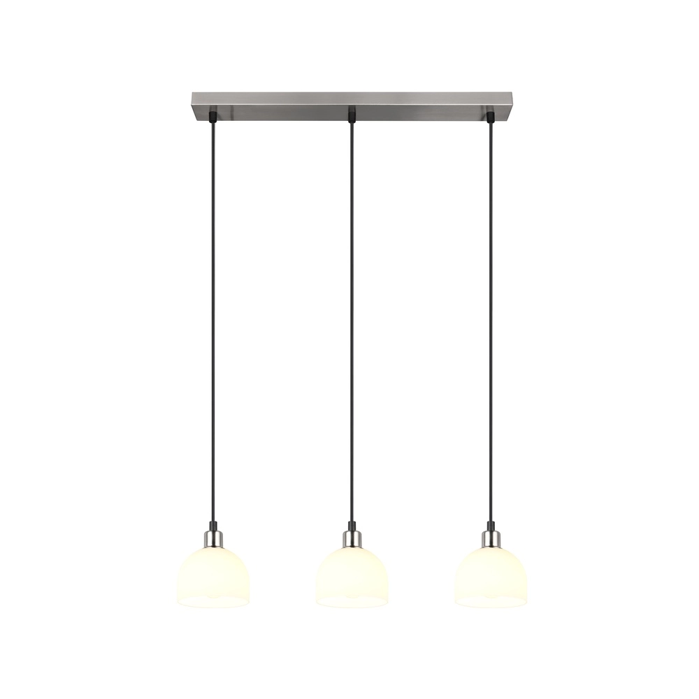 Nickel pendant lamp Molly 3-light white glass Trio 4017807618099