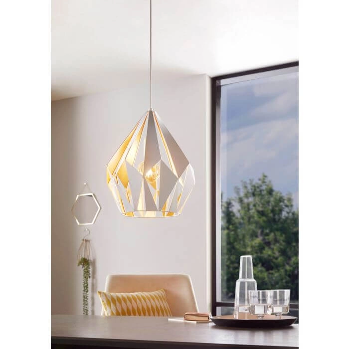 Pendant lamp Carlton 1 31cm white with gold coloured Eglo 9002759499327