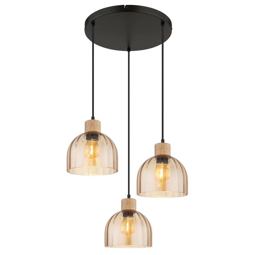 3-light pendant lamp Swanson Black