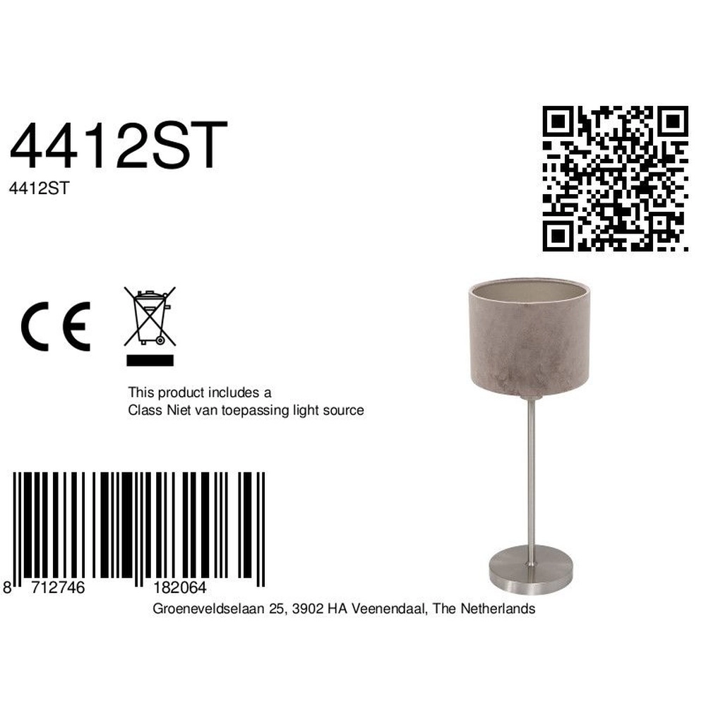 Table lamp Noor with grey hood Steinhauer 8712746182064