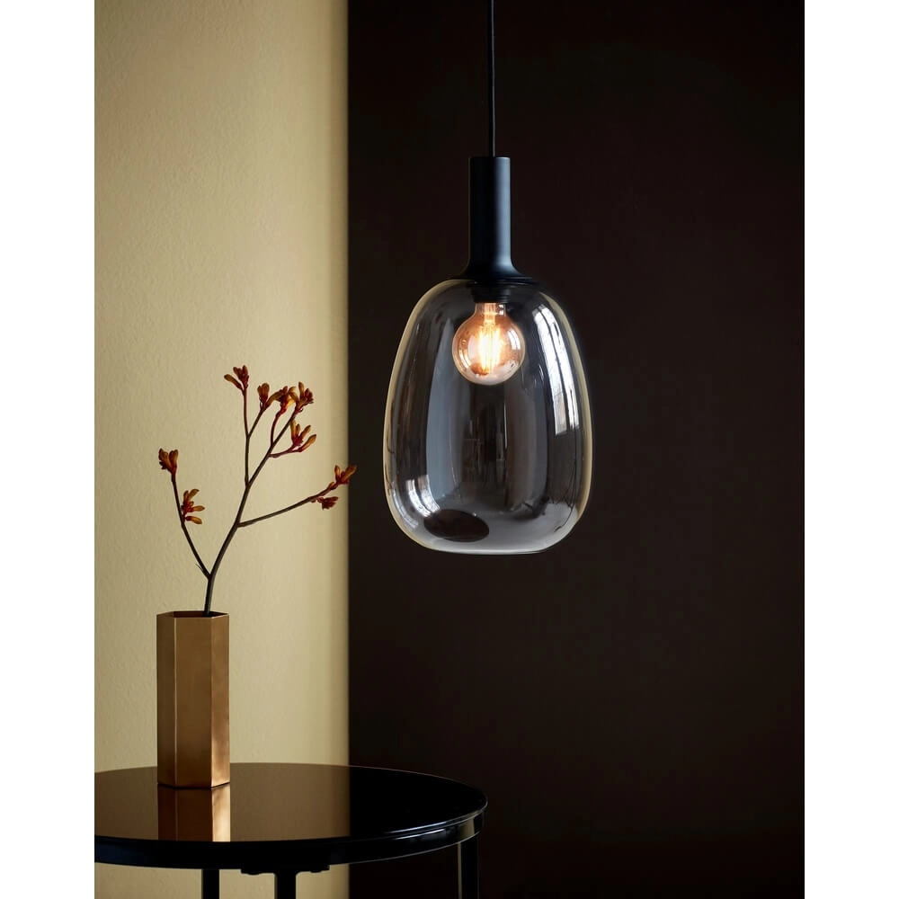 Glass pendant lamp Alton Ø 23cm smoke glass Nordlux 5701581452589