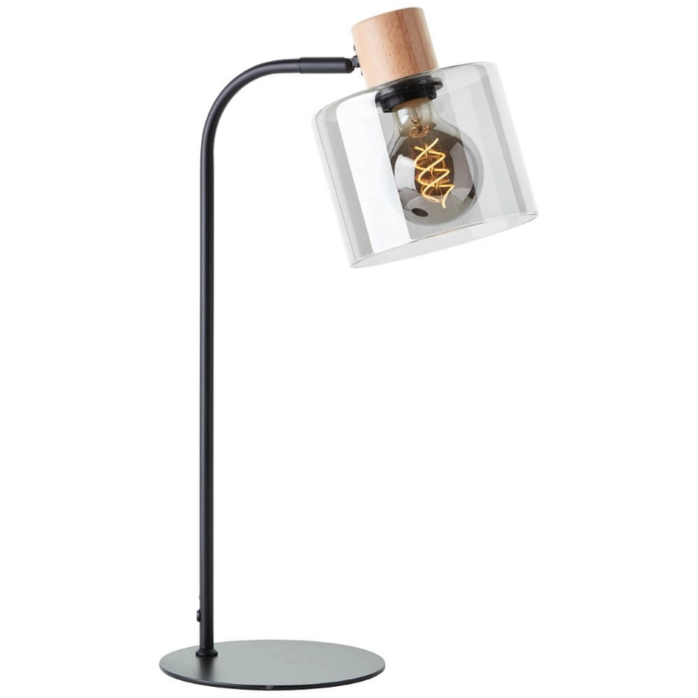 Table lamp Weald black with wood