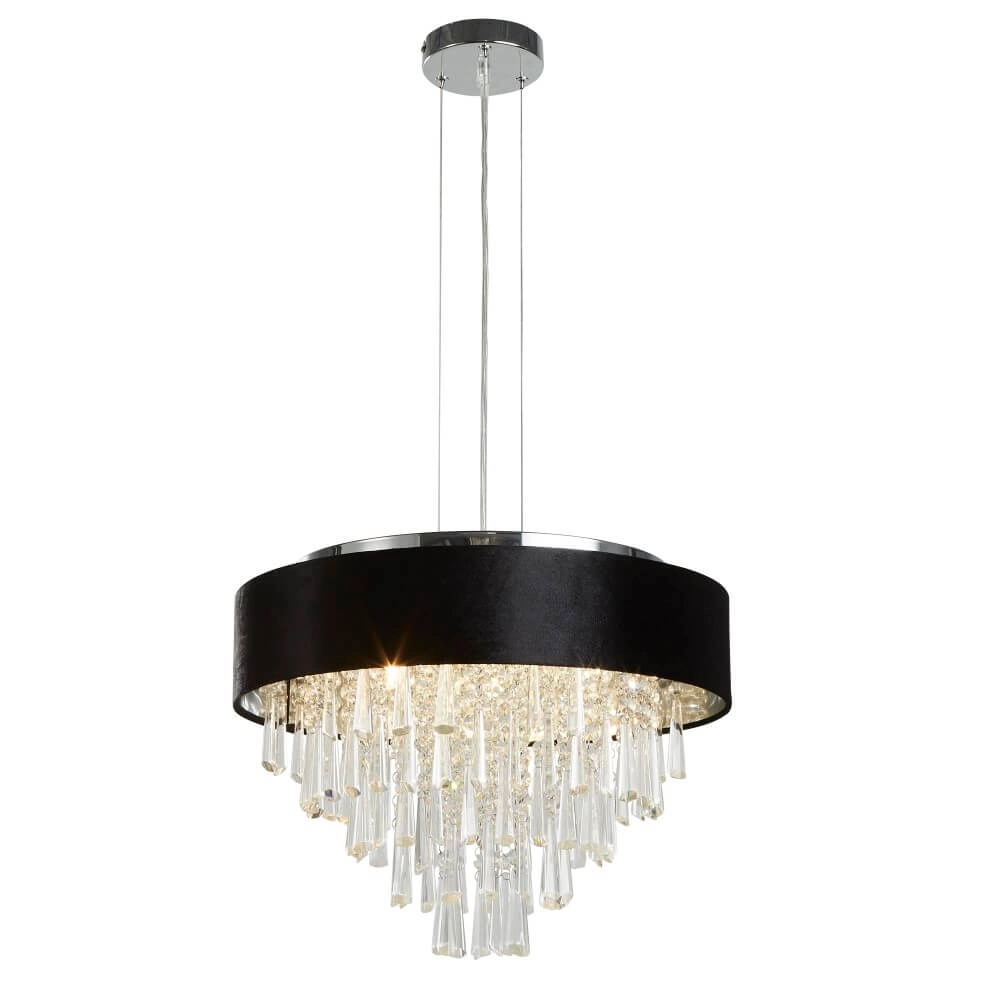 Chandelier Glamour black with chrome Searchlight 5053423244136