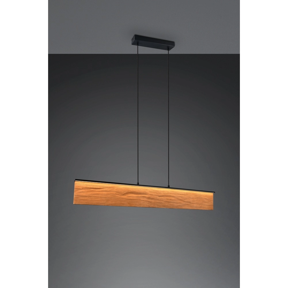 Design pendant lamp Kalea black with wood Trio 4017807661422