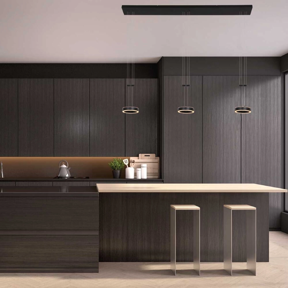 Kitchen pendant light Piola black Steinhauer 8712746167337