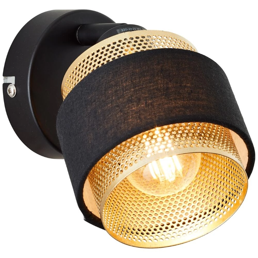 Black with gold wall lamp Grove 1-light Brilliant 4004353424106