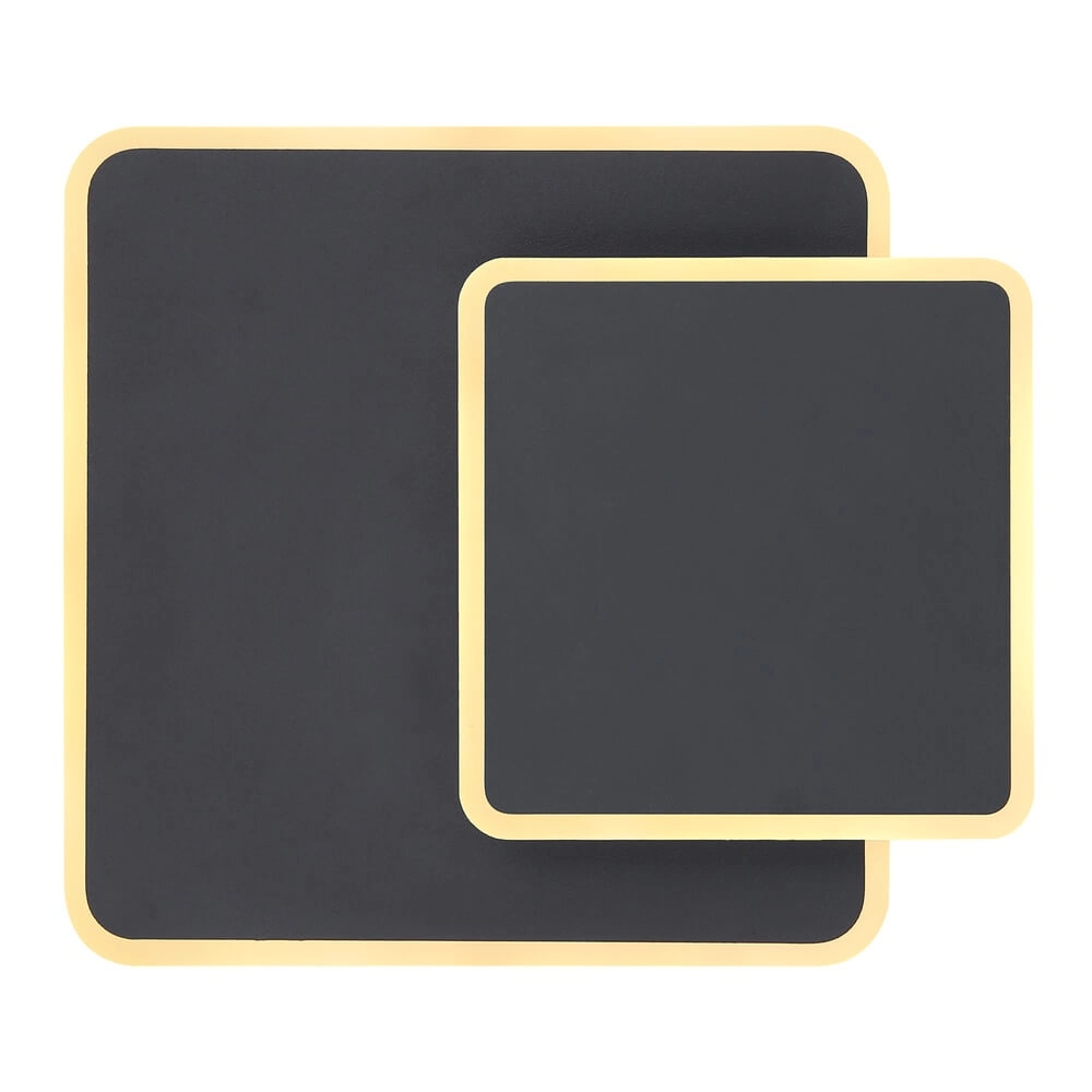 Wall lamp square Many black Globo 9007371425617