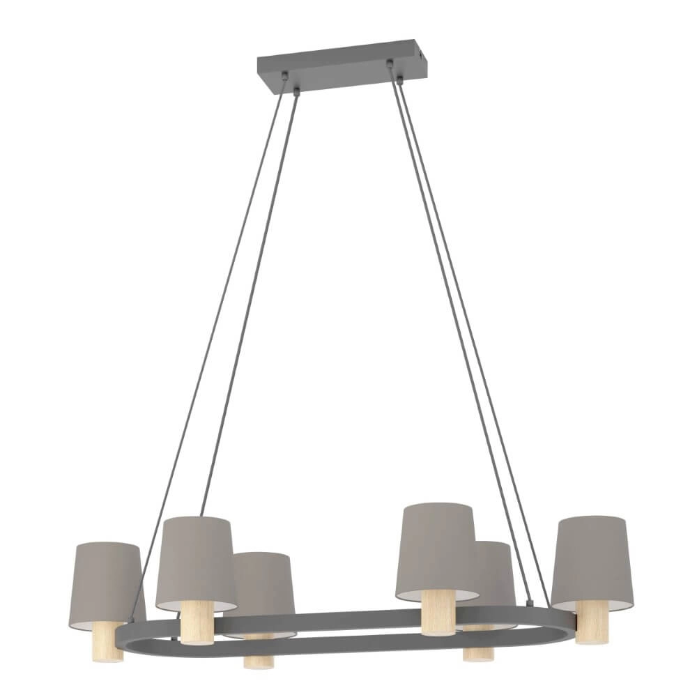 Hanging lamp Edale 108x51 cm - with brown shades