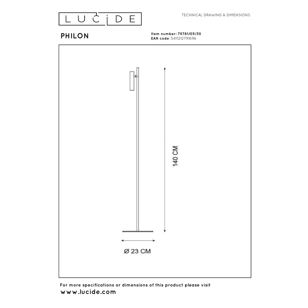 Reading lamp Philon Black Lucide 5411212791696