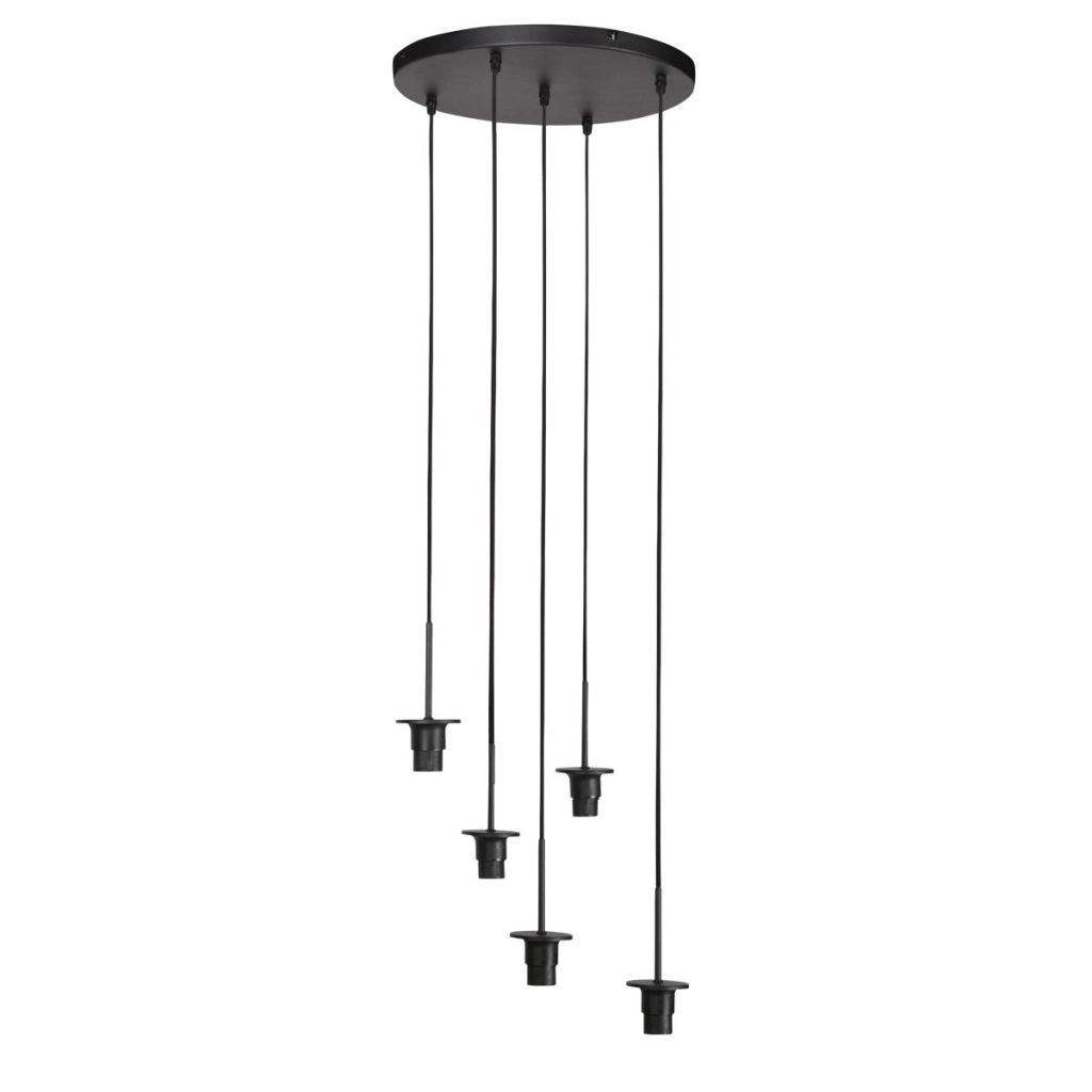 5-light pendant lamp Nox Light with bamboo caps Steinhauer 8712746183177